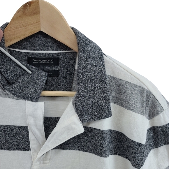 Banana Republic Luxury Touch Standard Fit Polo Shirt Gray Extra Large Men's - Picture 4 of 9